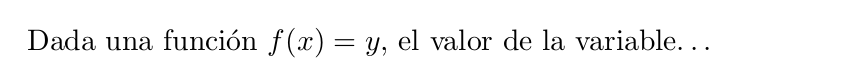 Ecuación en la misma línea en LaTeX