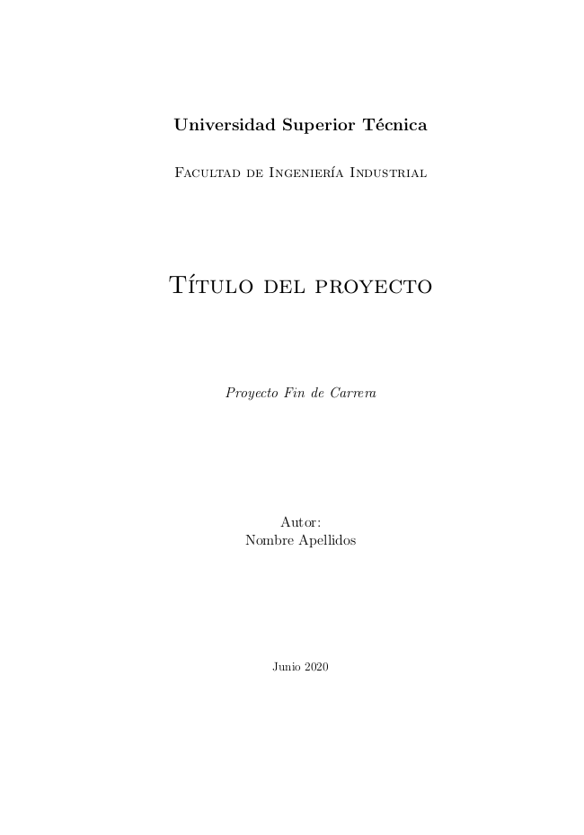 Portada personalizada con titlepage