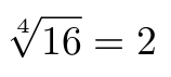 Raíces con exponentes en LaTeX